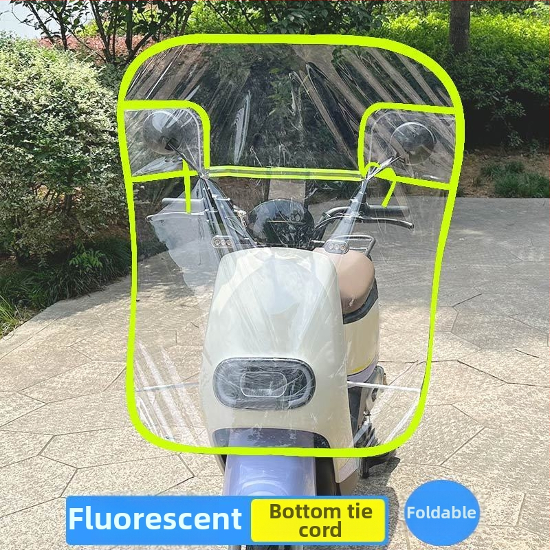 Rozšírené predné sklo pre elektrické bicykle a motocykle, priehľadný vetruodolný štít pre zimu