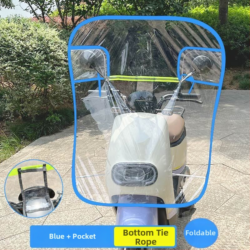 Rozšírené predné sklo pre elektrické bicykle a motocykle, priehľadný vetruodolný štít pre zimu