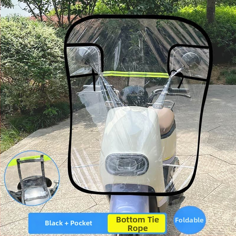 Rozšírené predné sklo pre elektrické bicykle a motocykle, priehľadný vetruodolný štít pre zimu