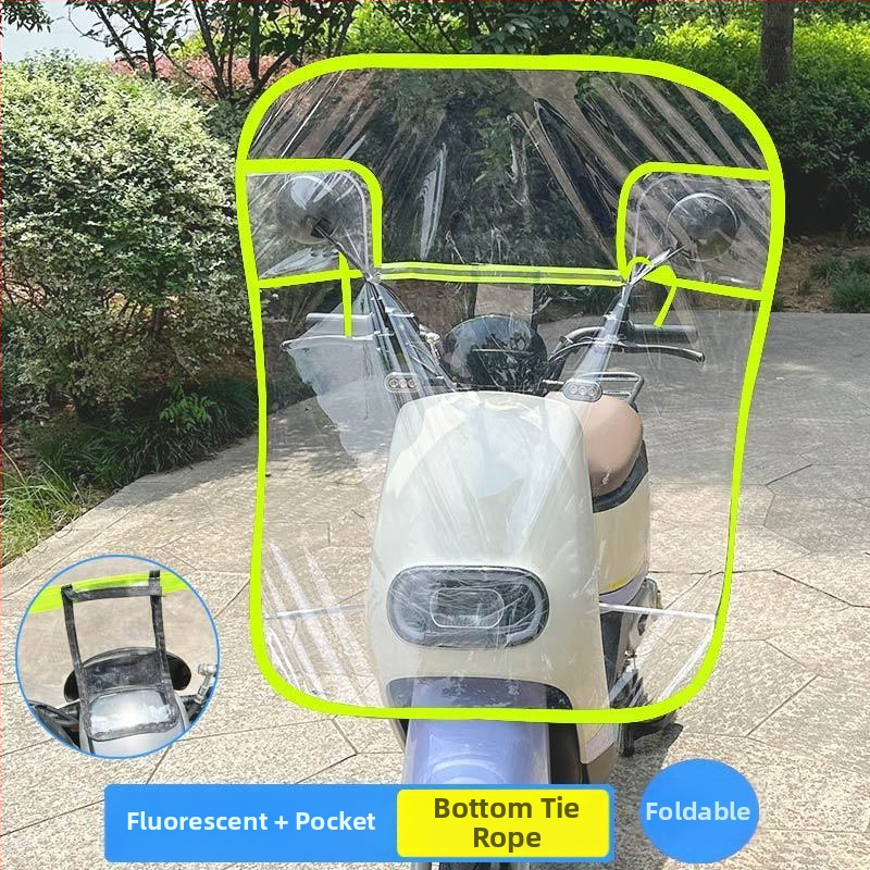 Rozšírené predné sklo pre elektrické bicykle a motocykle, priehľadný vetruodolný štít pre zimu