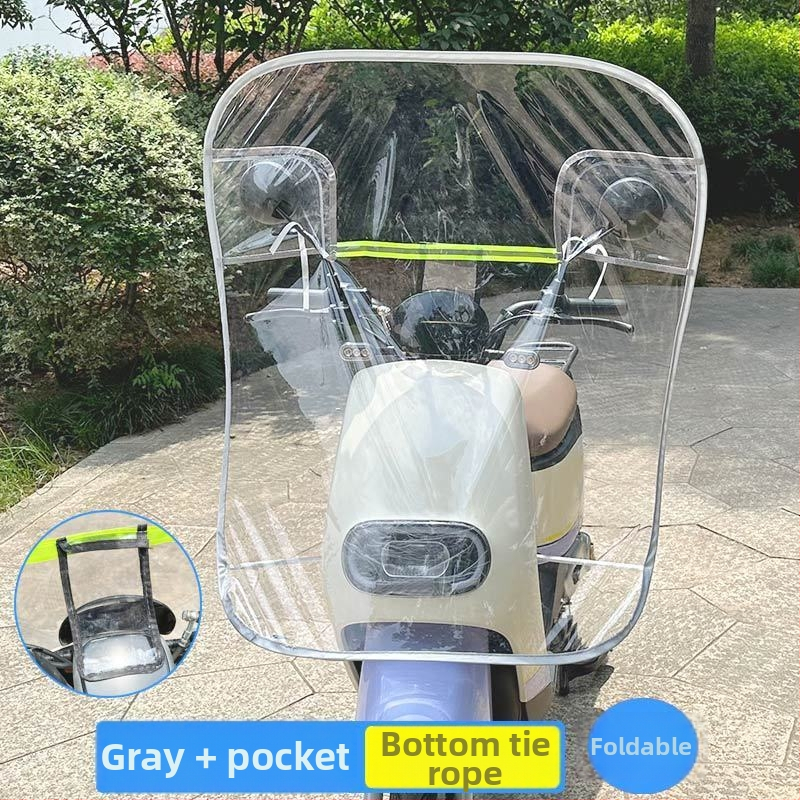 Rozšírené predné sklo pre elektrické bicykle a motocykle, priehľadný vetruodolný štít pre zimu