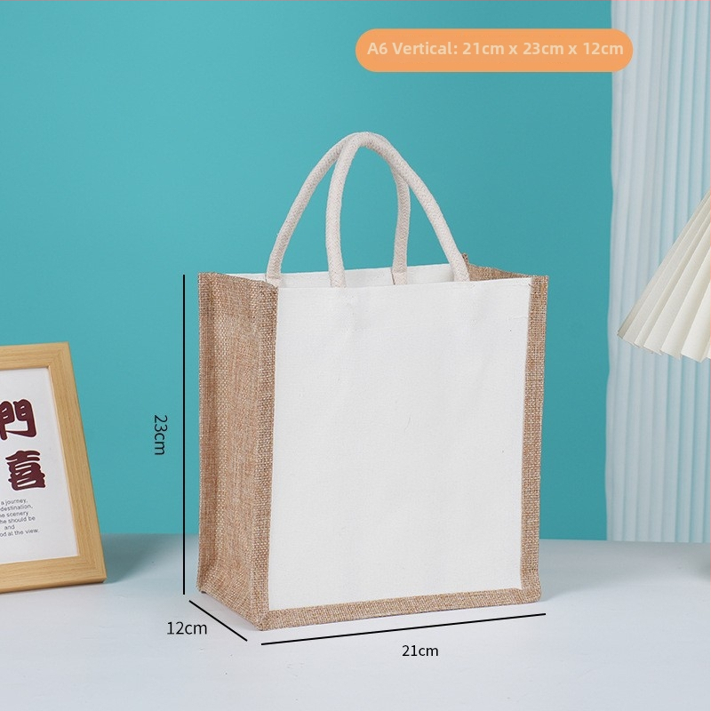 Gotova lanena torba, patchwork platnena tote, laminirana 3D torba s otiskom logotipa