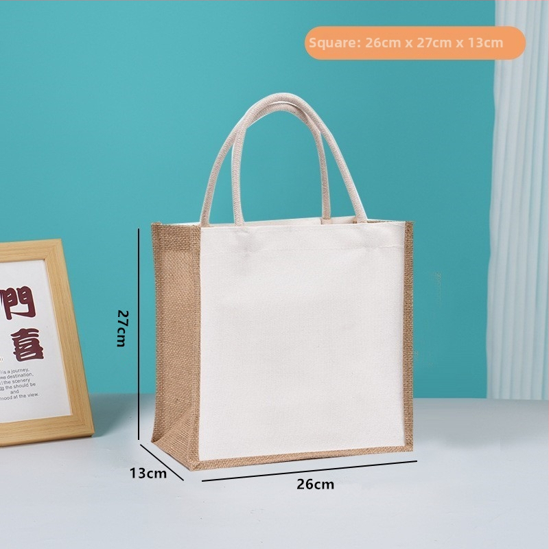 Gotova lanena torba, patchwork platnena tote, laminirana 3D torba s otiskom logotipa