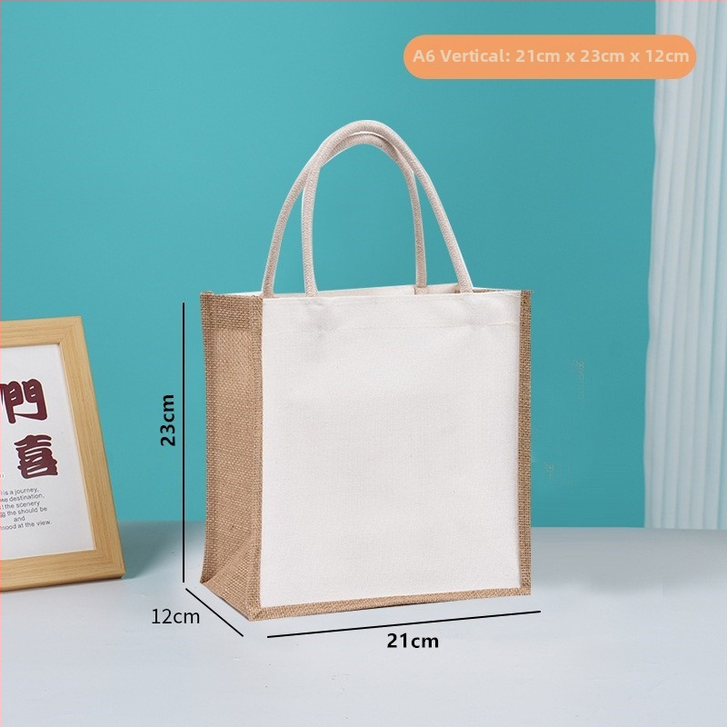 Gotova lanena torba, patchwork platnena tote, laminirana 3D torba s otiskom logotipa