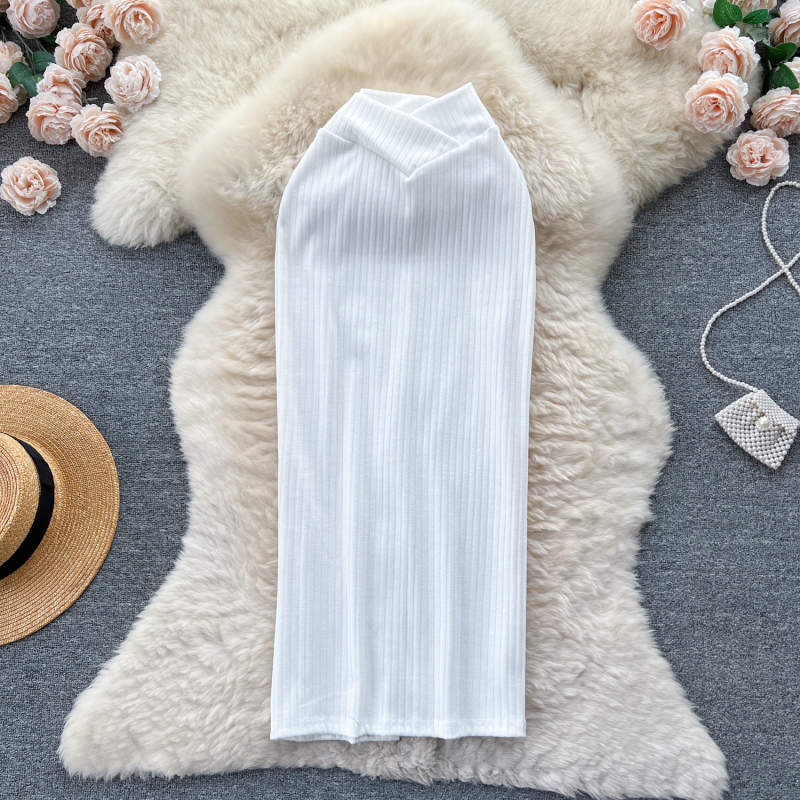 Ženska suknja s visokim strukom, midi duljine, tijesnog kroja, elegantan poslovni stil, rani jesen, jedinstveni dizajn