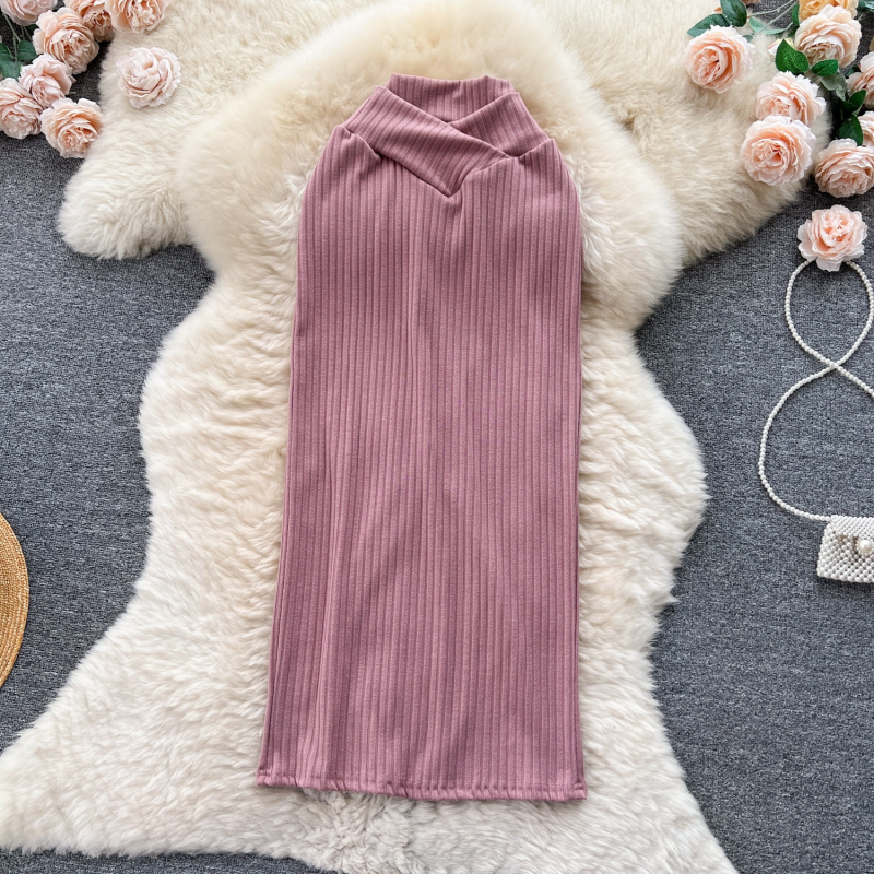 Ženska suknja s visokim strukom, midi duljine, tijesnog kroja, elegantan poslovni stil, rani jesen, jedinstveni dizajn