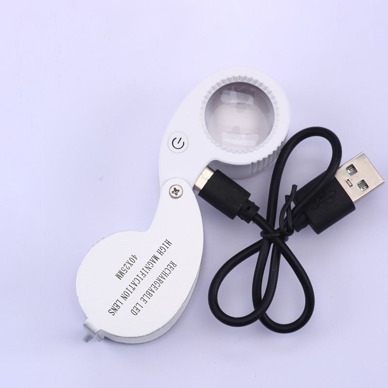 Prijenosna USB-lupa s LED osvjetljenjem za identifikaciju nakita i jadeita, 40x–60x povećanje, mini HD lupa