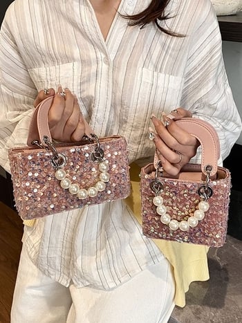 Mini torbica s paillettes u stilu Princeze Diane, lagana luksuzna večernja torba za ramena ili crossbody
