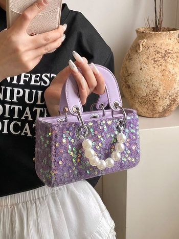 Mini torbica s paillettes u stilu Princeze Diane, lagana luksuzna večernja torba za ramena ili crossbody