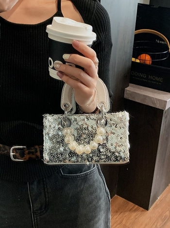Mini torbica s paillettes u stilu Princeze Diane, lagana luksuzna večernja torba za ramena ili crossbody