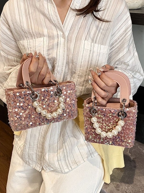 Mini torbica s paillettes u stilu Princeze Diane, lagana luksuzna večernja torba za ramena ili crossbody