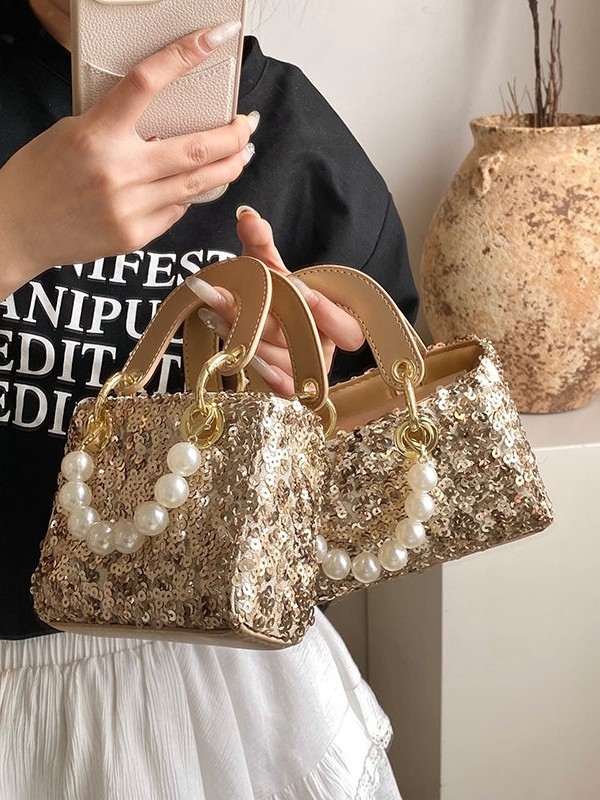 Mini torbica s paillettes u stilu Princeze Diane, lagana luksuzna večernja torba za ramena ili crossbody