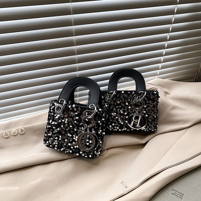 Mini torbica s paillettes u stilu Princeze Diane, lagana luksuzna večernja torba za ramena ili crossbody
