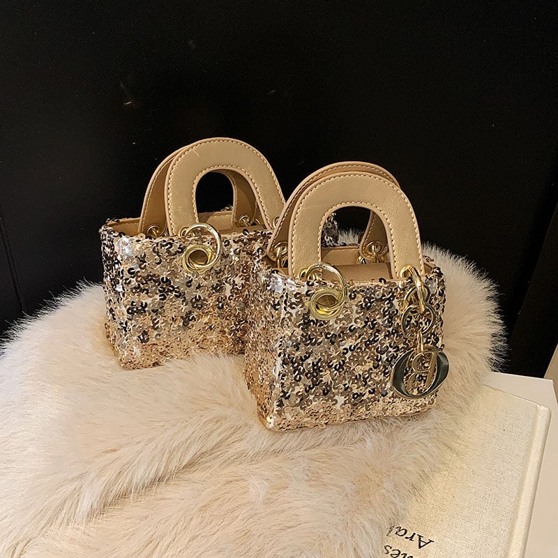 Mini torbica s paillettes u stilu Princeze Diane, lagana luksuzna večernja torba za ramena ili crossbody