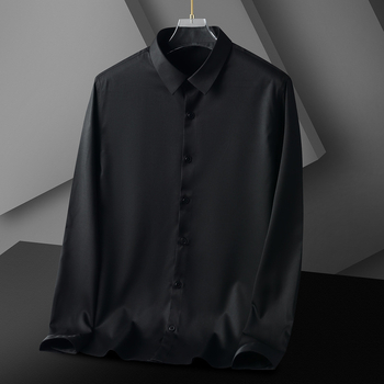 Férfi slim-fit ing, rugalmas anyag, gyűrődésmentes, vasalást nem igényel, hosszú ujjú, egyszínű, üzleti ing