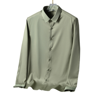 Férfi slim-fit ing, rugalmas anyag, gyűrődésmentes, vasalást nem igényel, hosszú ujjú, egyszínű, üzleti ing