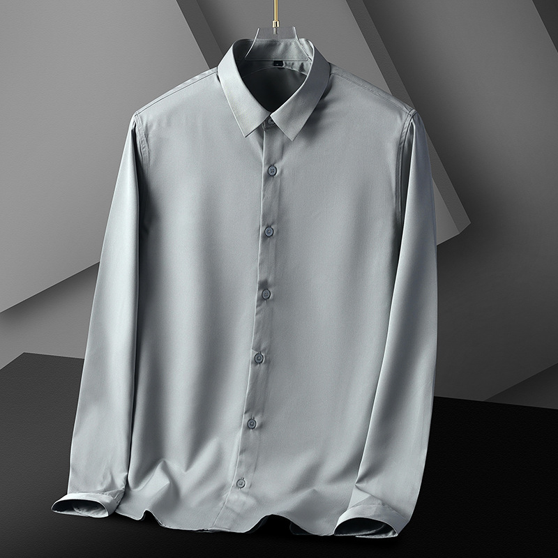 Férfi slim-fit ing, rugalmas anyag, gyűrődésmentes, vasalást nem igényel, hosszú ujjú, egyszínű, üzleti ing
