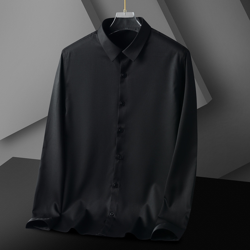 Férfi slim-fit ing, rugalmas anyag, gyűrődésmentes, vasalást nem igényel, hosszú ujjú, egyszínű, üzleti ing