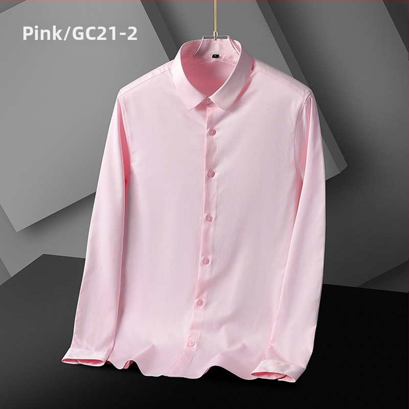 Férfi slim-fit ing, rugalmas anyag, gyűrődésmentes, vasalást nem igényel, hosszú ujjú, egyszínű, üzleti ing