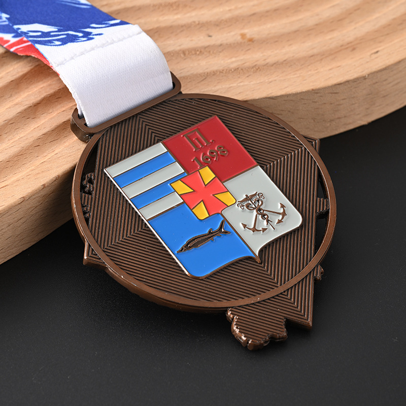 Προσαρμοσμένο μετάλλιο για αθλητικά γεγονότα και μαραθώνιο, χρυσό μετάλλιο βράβευσης, προσαρμοσμένο τιμητικό αναμνηστικό, μεταλλική πλάκα