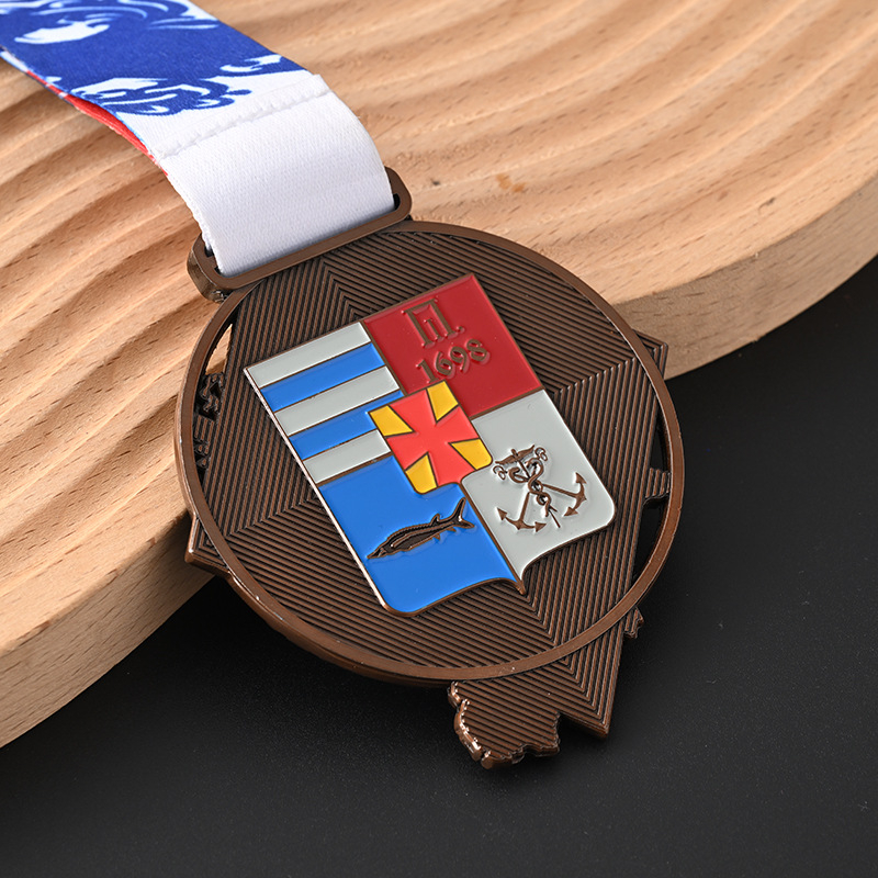 Προσαρμοσμένο μετάλλιο για αθλητικά γεγονότα και μαραθώνιο, χρυσό μετάλλιο βράβευσης, προσαρμοσμένο τιμητικό αναμνηστικό, μεταλλική πλάκα