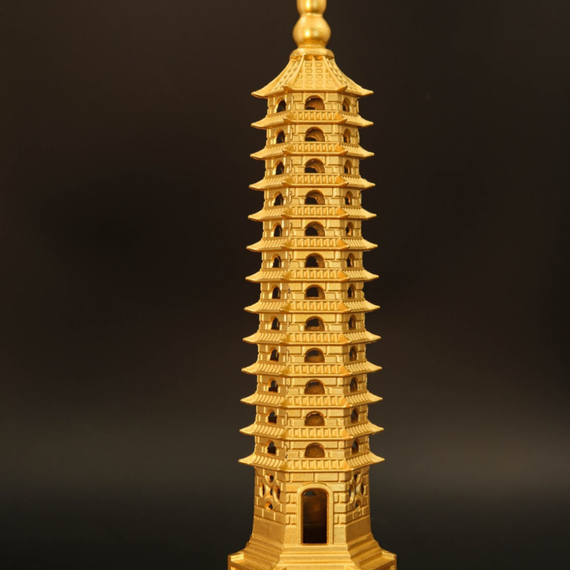 Wenchang pagoda od čistog mesinga – stolna dekoracija za ured i studij
