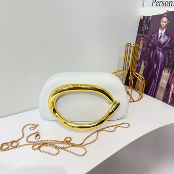 Geantă acrilică cu lanț metalic, nouă în 2025, geantă de seară, același stil — crossbody sau pentru umăr