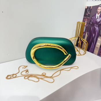 Geantă acrilică cu lanț metalic, nouă în 2025, geantă de seară, același stil — crossbody sau pentru umăr