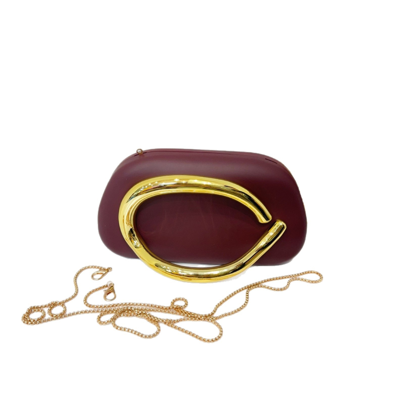 Geantă acrilică cu lanț metalic, nouă în 2025, geantă de seară, același stil — crossbody sau pentru umăr