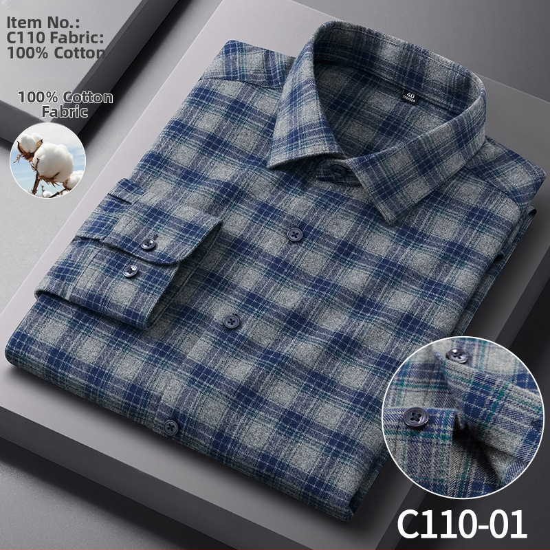 Férfi 100% pamut ing, hosszú ujjú, vasalásmentes, virágos mintával, slim fit, üzleti-kényelmes viselet tavaszra és őszre