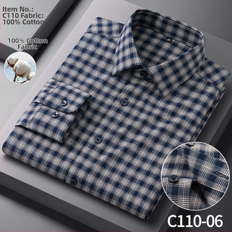 Férfi 100% pamut ing, hosszú ujjú, vasalásmentes, virágos mintával, slim fit, üzleti-kényelmes viselet tavaszra és őszre