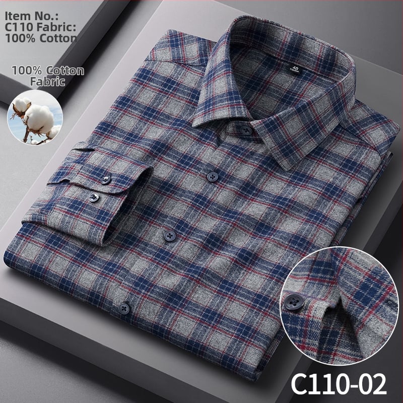Férfi 100% pamut ing, hosszú ujjú, vasalásmentes, virágos mintával, slim fit, üzleti-kényelmes viselet tavaszra és őszre