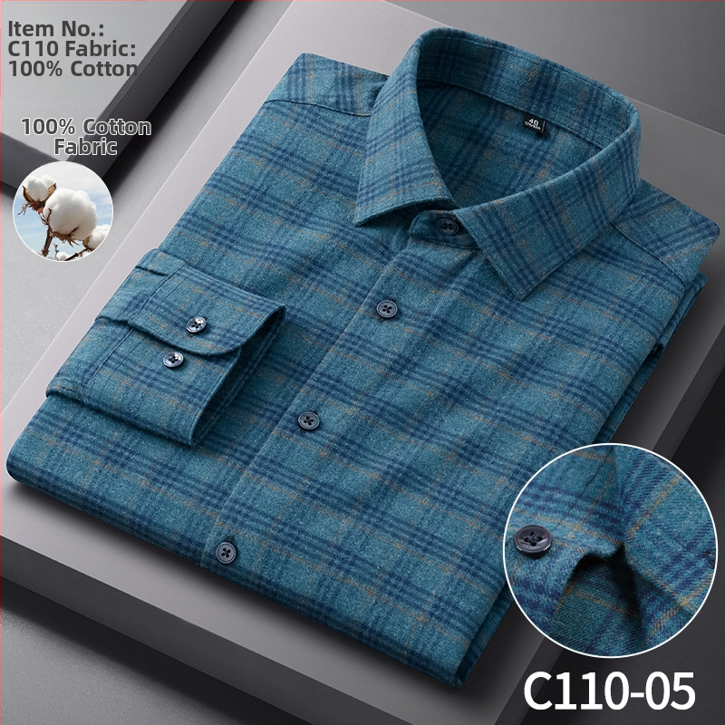 Férfi 100% pamut ing, hosszú ujjú, vasalásmentes, virágos mintával, slim fit, üzleti-kényelmes viselet tavaszra és őszre