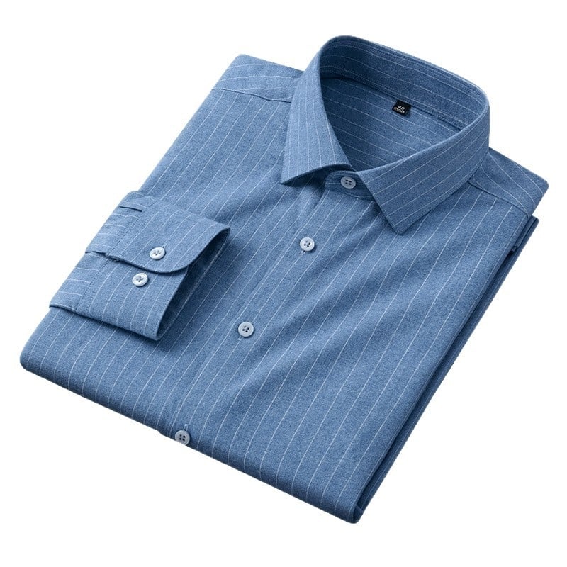 Férfi 100% pamut ing, hosszú ujjú, vasalásmentes, virágos mintával, slim fit, üzleti-kényelmes viselet tavaszra és őszre