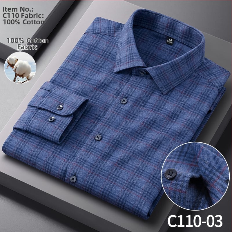 Férfi 100% pamut ing, hosszú ujjú, vasalásmentes, virágos mintával, slim fit, üzleti-kényelmes viselet tavaszra és őszre