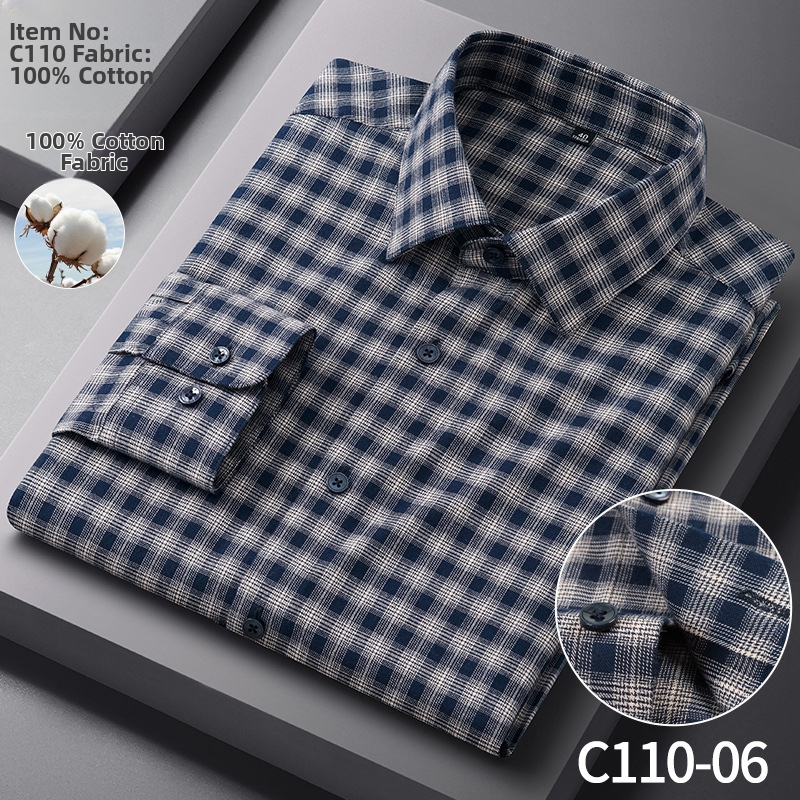 Férfi 100% pamut ing, hosszú ujjú, vasalásmentes, virágos mintával, slim fit, üzleti-kényelmes viselet tavaszra és őszre