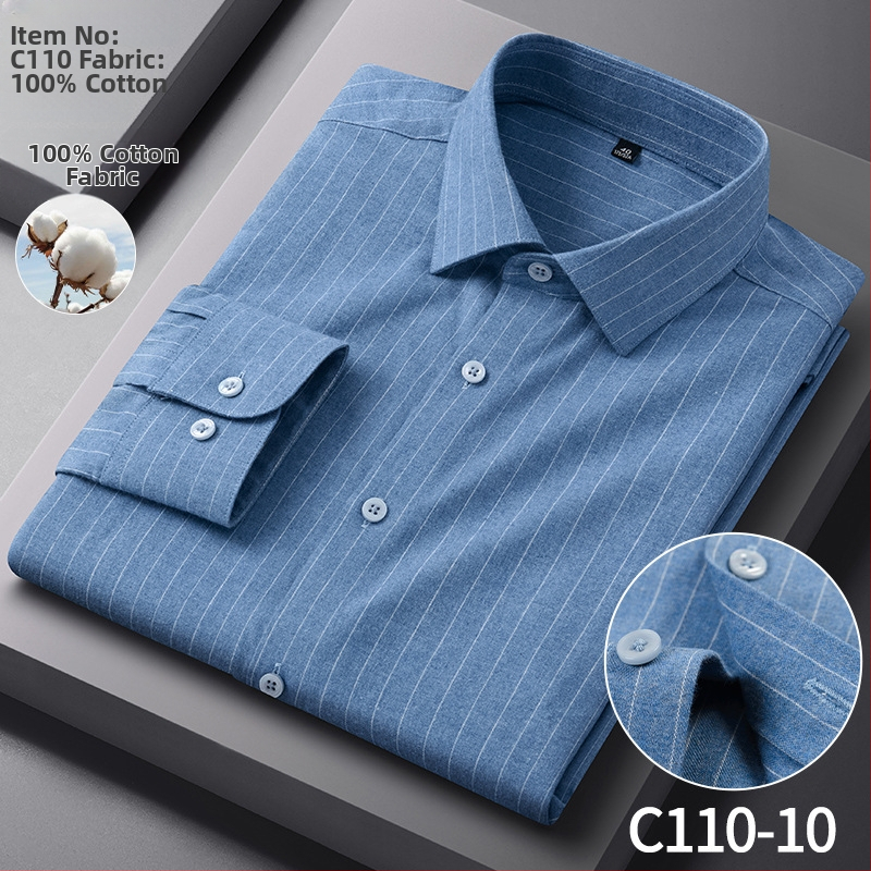 Férfi 100% pamut ing, hosszú ujjú, vasalásmentes, virágos mintával, slim fit, üzleti-kényelmes viselet tavaszra és őszre