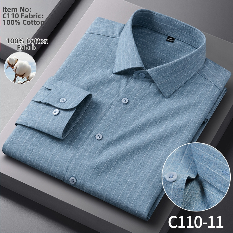 Férfi 100% pamut ing, hosszú ujjú, vasalásmentes, virágos mintával, slim fit, üzleti-kényelmes viselet tavaszra és őszre