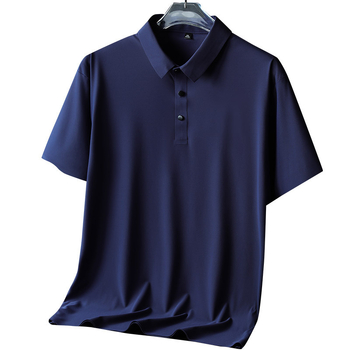 M-8XL Ice Silk férfi rövid ujjú póló, nyár, galléros polo, laza szabás, gyors száradás