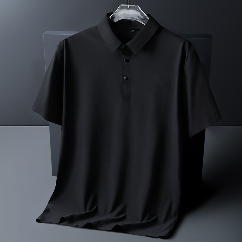 M-8XL Ice Silk férfi rövid ujjú póló, nyár, galléros polo, laza szabás, gyors száradás
