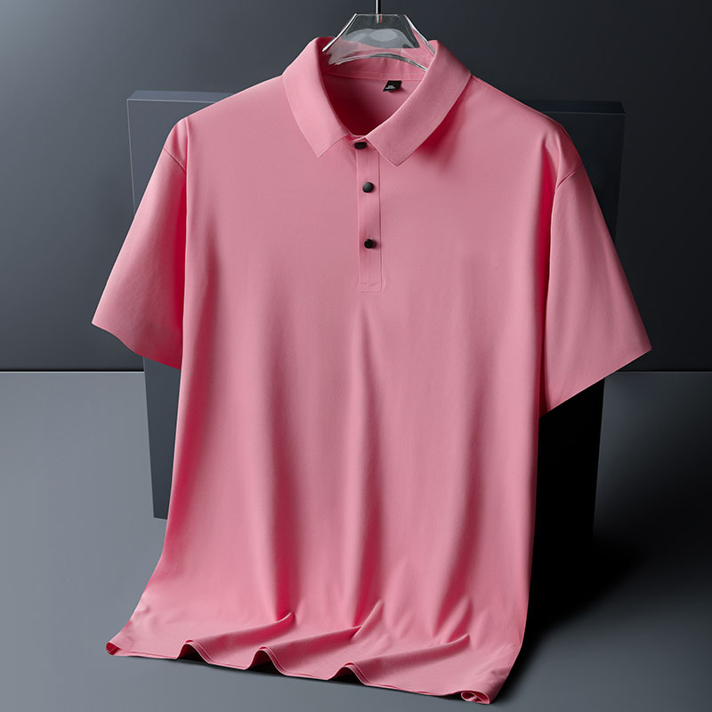 M-8XL Ice Silk férfi rövid ujjú póló, nyár, galléros polo, laza szabás, gyors száradás