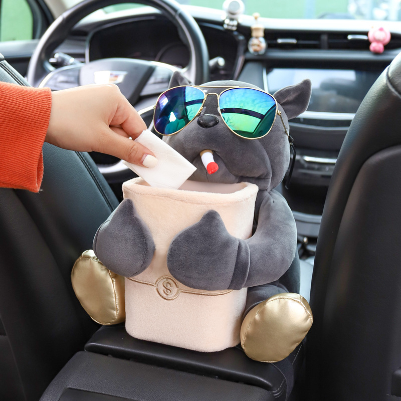 Kutija za maramice i koš za otpatke za automobil, dvostruki dizajn, slatka kutija za naslon za ruku, unutarnja dekoracija automobila