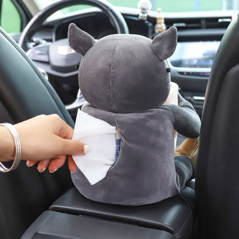 Kutija za maramice i koš za otpatke za automobil, dvostruki dizajn, slatka kutija za naslon za ruku, unutarnja dekoracija automobila