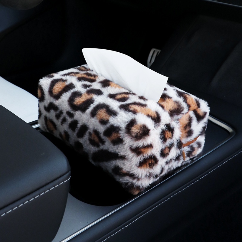 Kutija za maramice u automobilu s leopard uzorkom, viseći držač maramica za sunčani vizir, unutarnja dekoracija automobila