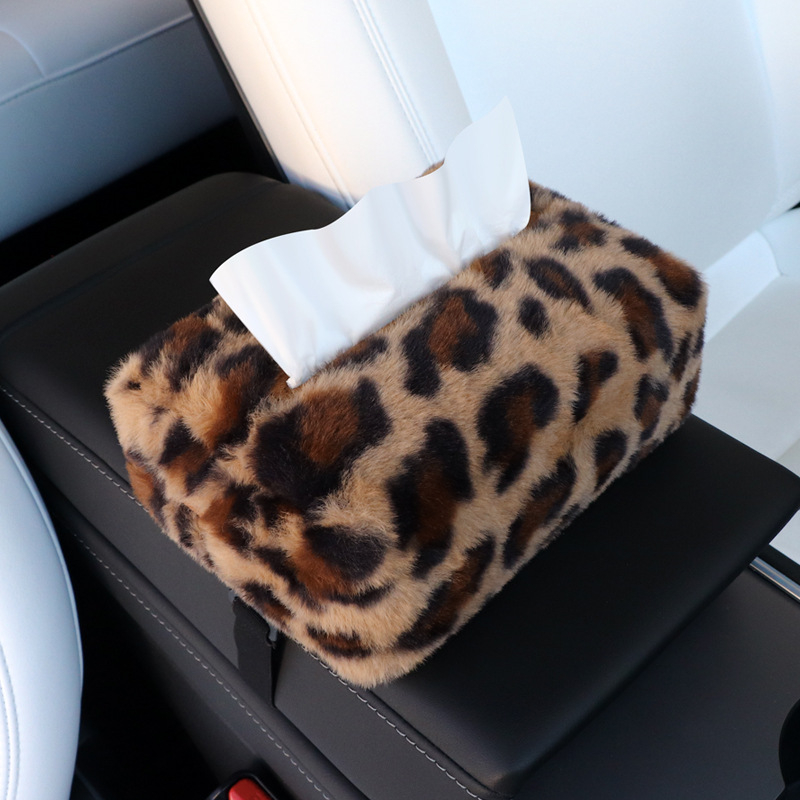 Kutija za maramice u automobilu s leopard uzorkom, viseći držač maramica za sunčani vizir, unutarnja dekoracija automobila