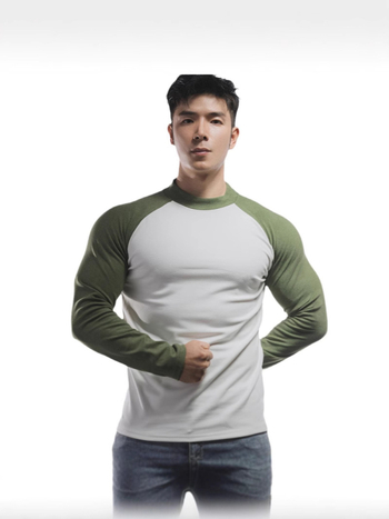 Tricou cu mânecă lungă pentru bărbați, croială musculară, bloc de culoare, primăvară-toamnă, sport-casual.