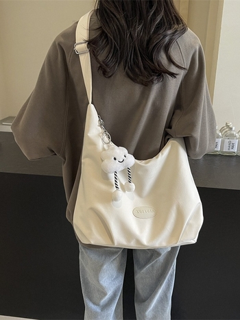 Ženska platnena torbica za rame, velika kapaciteta, casual stil, crossbody, proljeće 2026