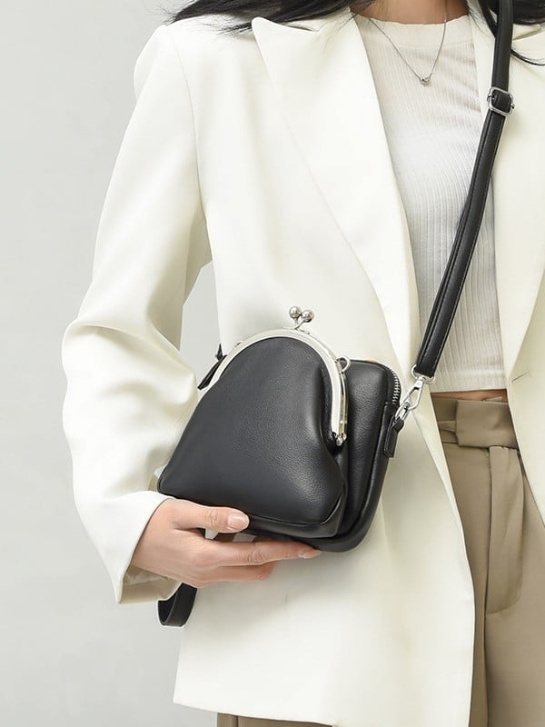 PU crossbody torba za žene, minimalistički stil, jednobojna, mala kvadratna torbica sa zatvaranjem na vrhu