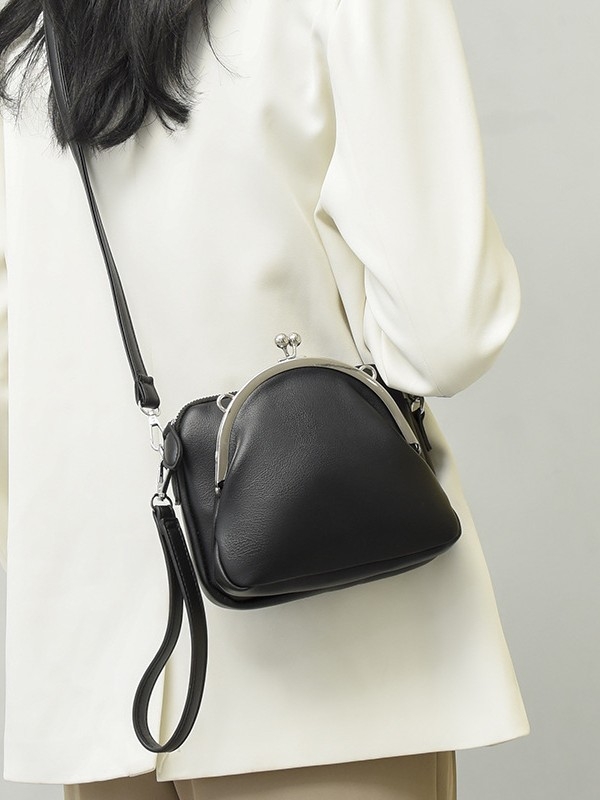 PU crossbody torba za žene, minimalistički stil, jednobojna, mala kvadratna torbica sa zatvaranjem na vrhu