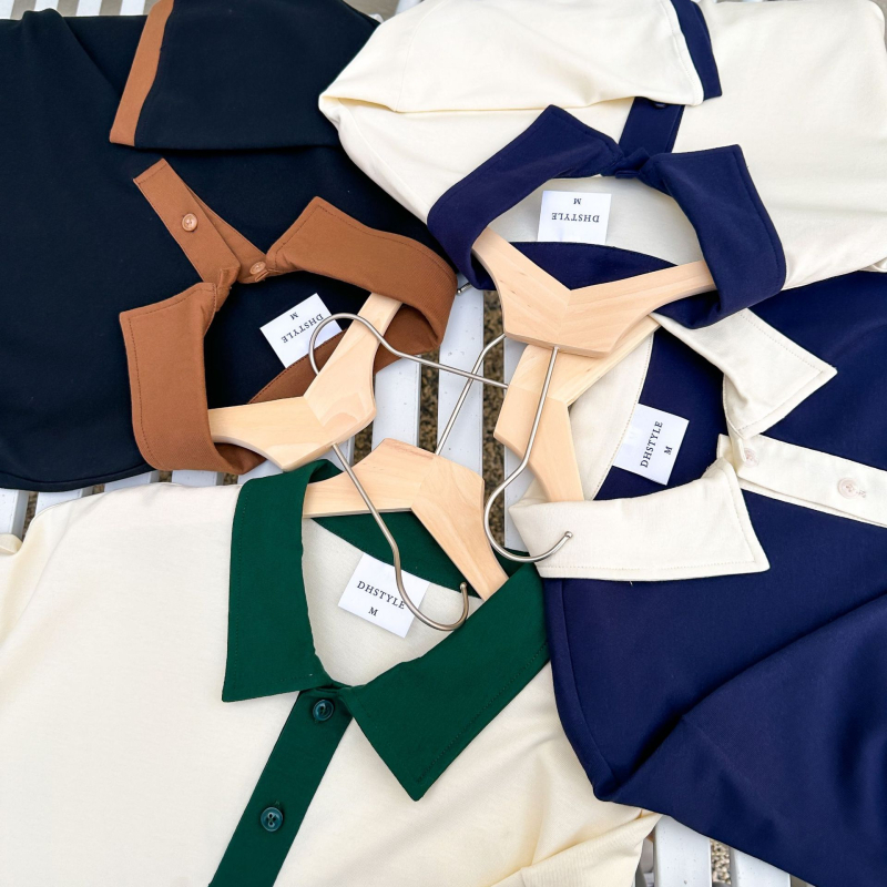 Muška retro polo majica od pamuka 245 g, dvostruka vlakna, kratki rukav, jednobojna, kontrastni ovratnik, ljeto